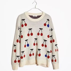 Madewell Cherry Sweater NWT LARGE